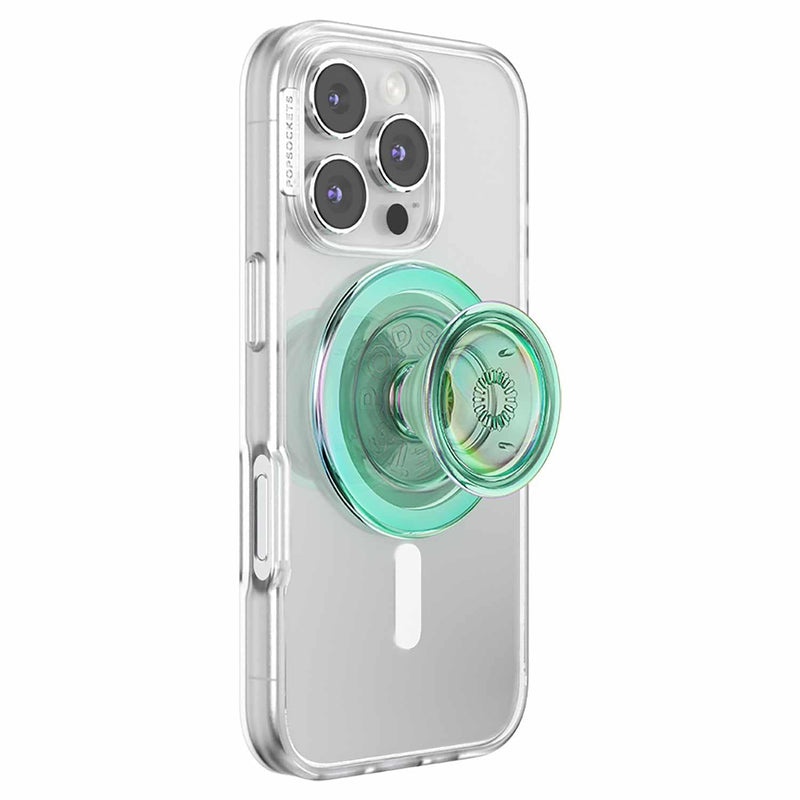 809054 PopGrip for MagSafe Round with Adapter Iridescent Turq