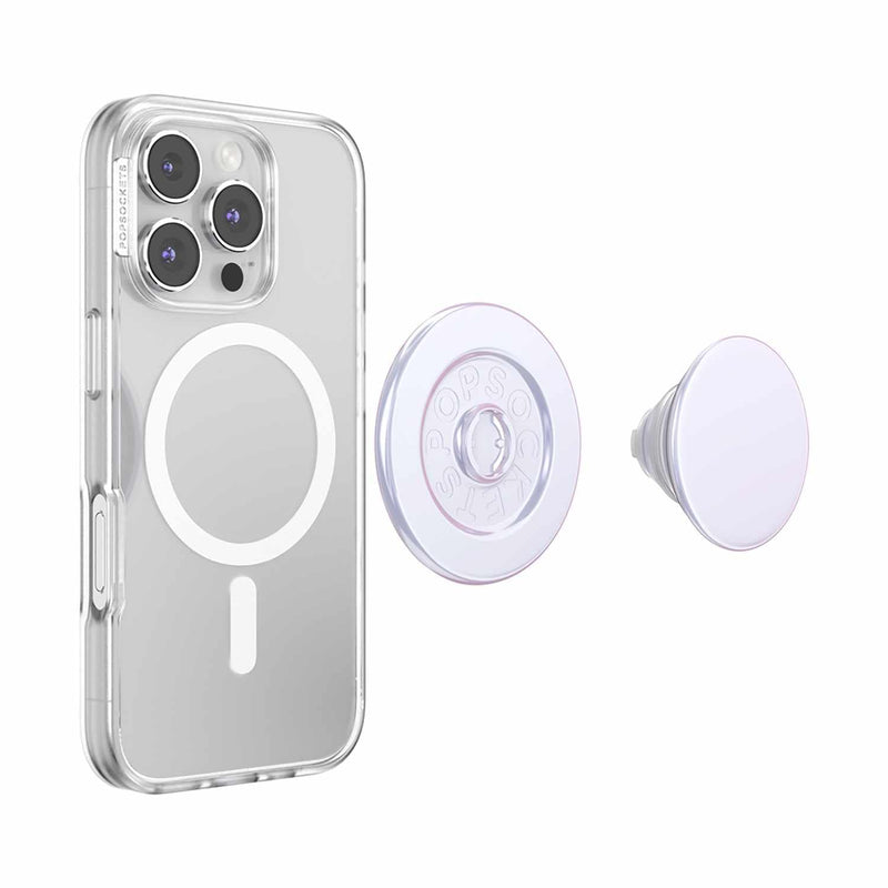 809055 PopGrip for MagSafe Round with Adapter Iridescent White