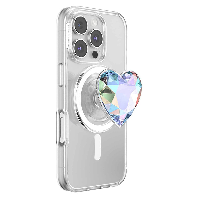 809056 PopGrip for MagSafe Round with Adapter Iridescent Dichroic Heart