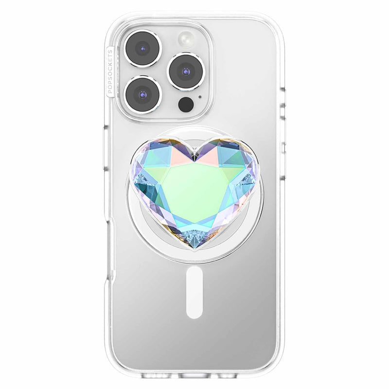 809056 PopGrip for MagSafe Round with Adapter Iridescent Dichroic Heart