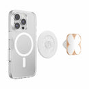 PopSockets PopGrip for MagSafe Round with Adapter Enamel Clover Rose Gold