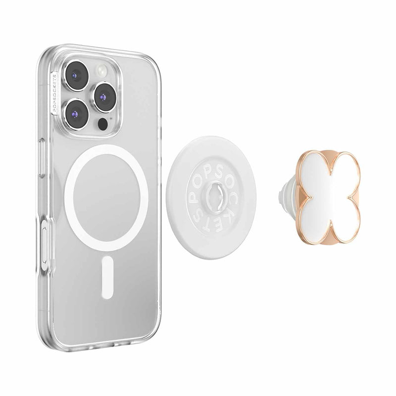 809081 PopGrip for MagSafe Round with Adapter Enamel Clover Rose Gold