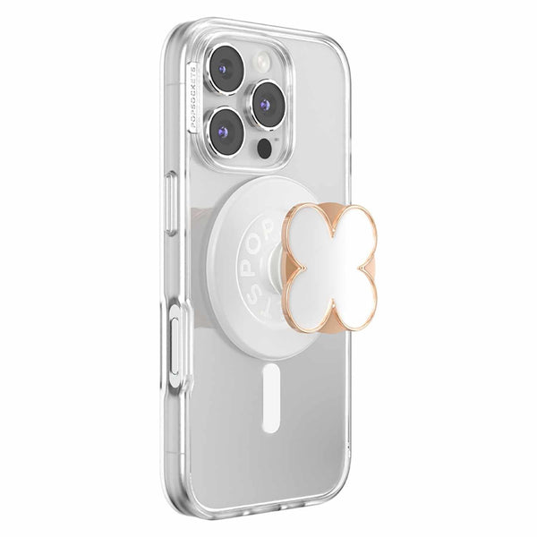 809081 PopGrip for MagSafe Round with Adapter Enamel Clover Rose Gold