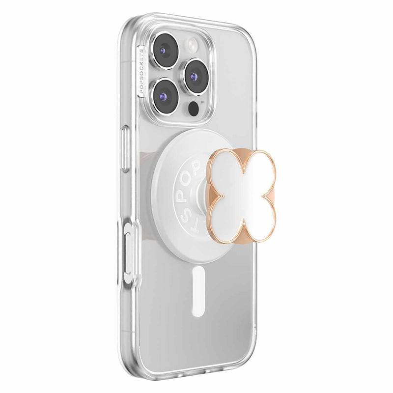 809081 PopGrip for MagSafe Round with Adapter Enamel Clover Rose Gold
