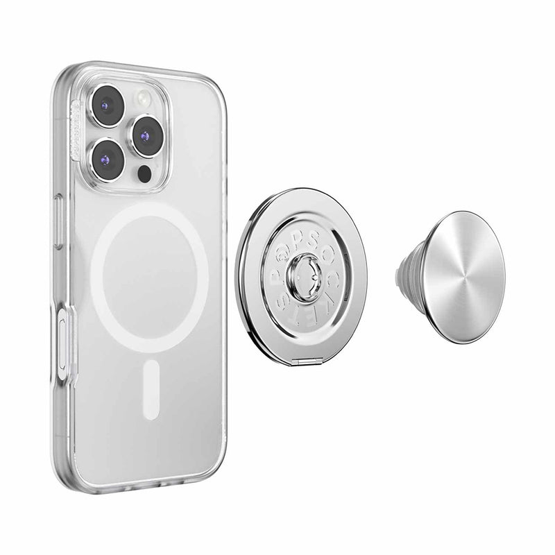 807695 PopGrip Kick Out for MagSafe Round with Adapter Radial Silver