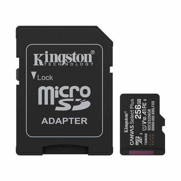 Kingston SDCS3/256GB 256GB microSDXC Canvas Select Plus Gen3 150MB/s A1 Card w/Adapter