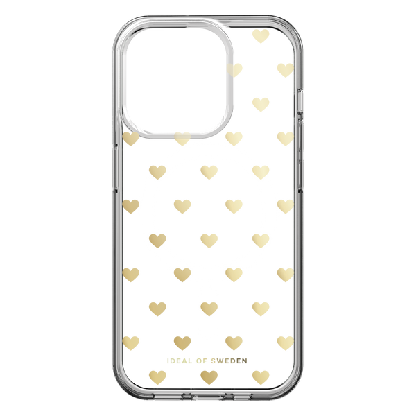 Ideal of Sweden Clear Mid MagSafe Case Golden Hearts for iPhone 15/14/13