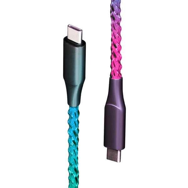 Helix/Retrak Lucid Charge LED USB-C Cable Multi-Color