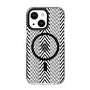 Blu Element Chromatic Print MagSafe Case Black warped Lines for iPhone 15/14/13