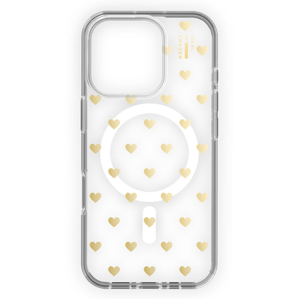 Ideal of Sweden Clear Case Mid MagSafe Golden Hearts for iPhone 16 Pro