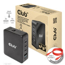 Club3D International Travel Charger 140W GaN  Four Port USB-A( 1x)/USB-C(3x)/PPS + PD 3.1 Black