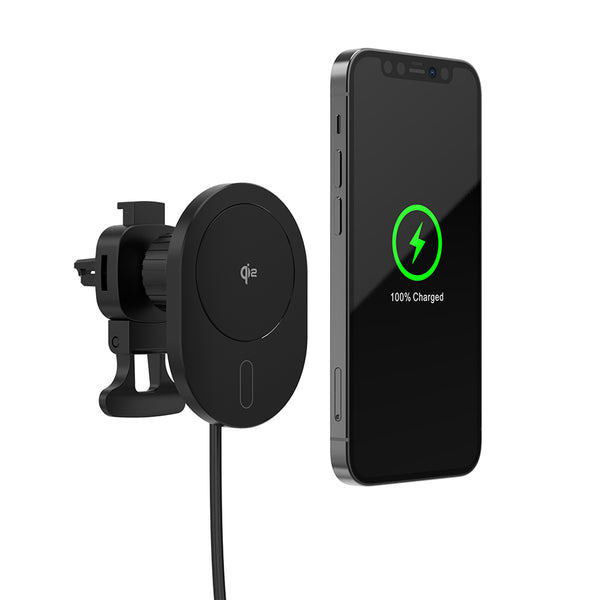 Blu Element Qi2 Wireless Charging Car Mount 15W MagSafe Compatible Black