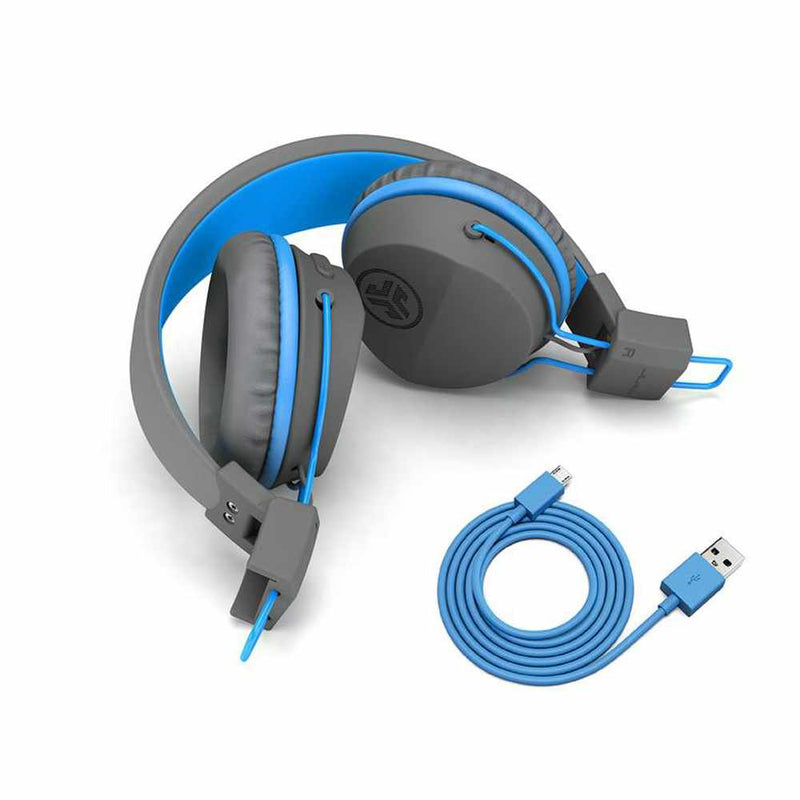 JLab JBuddies Studio Bluetooth Wireless Kids Headphones Grey/Blue