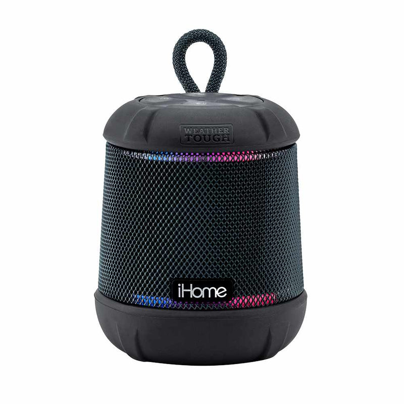 iHome Waterproof Shockproof Bluetooth Speaker with Accent Lighting and Mega Battery Black